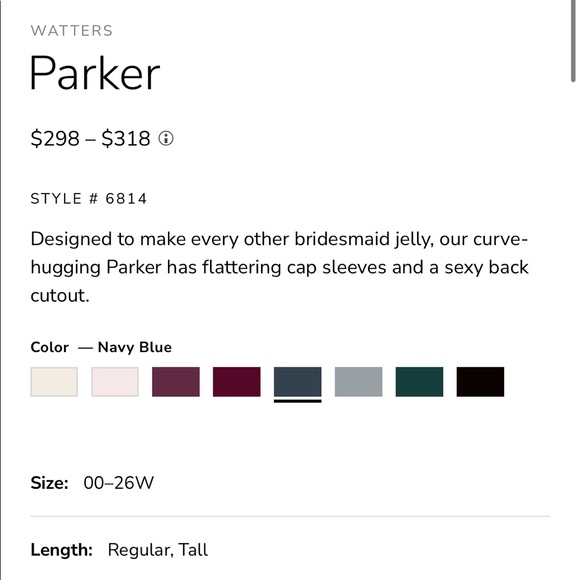 NEW Watters Parker Navy Gown - Picture 3 of 3